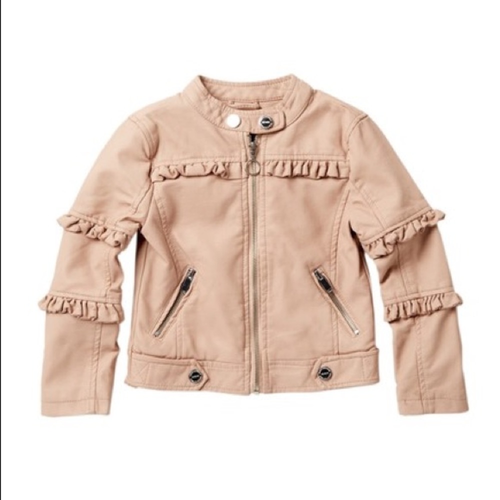 Blush pink faux leather jacket